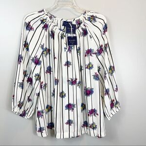 NWT Kaari Blue Plus Size Long Sleeve Peasant  1X